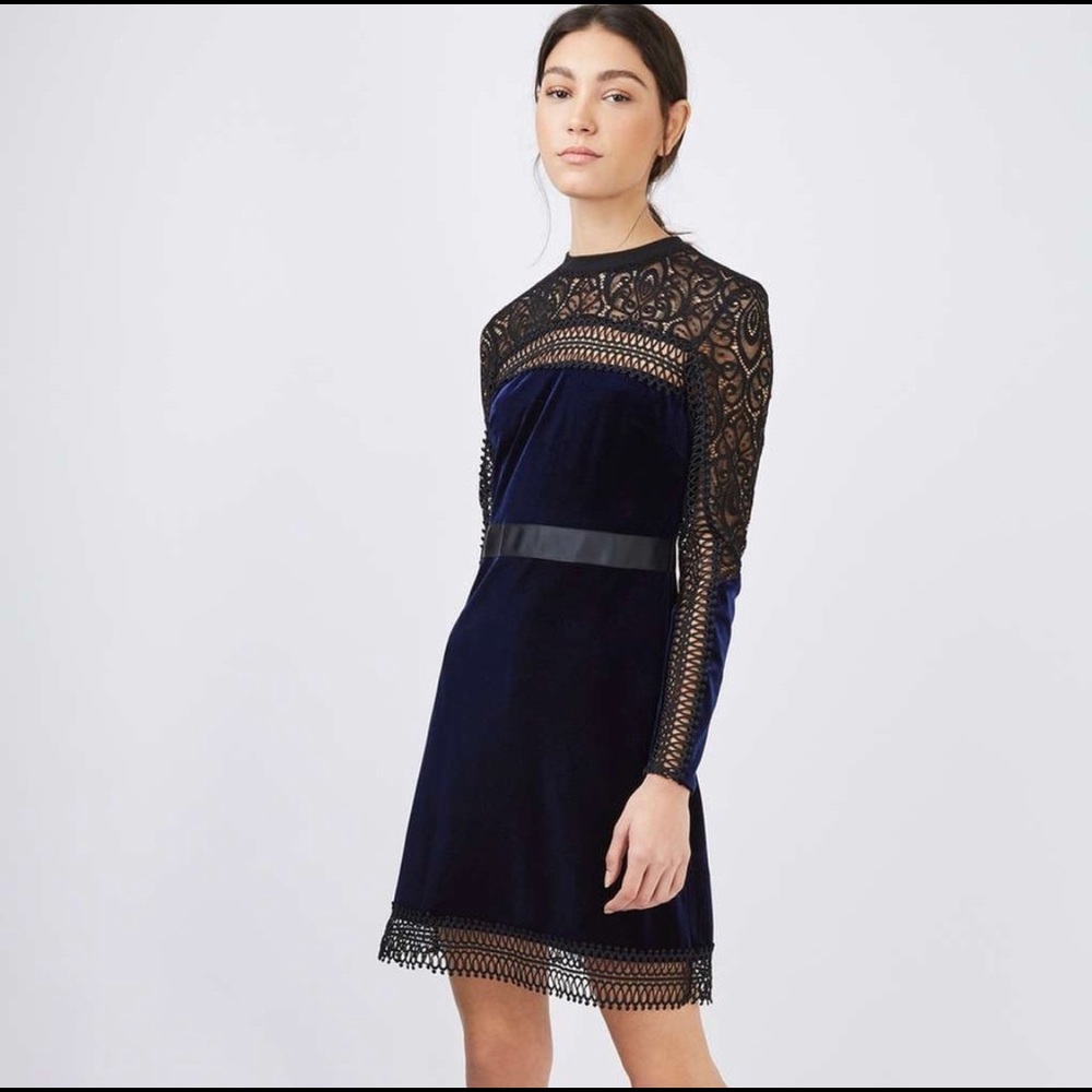 Topshop velvet and lace dress